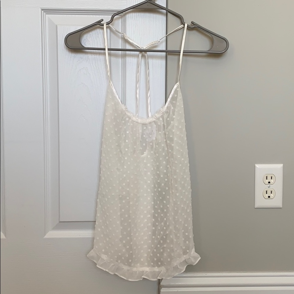 Sheer Tank Top With Rose Detailing